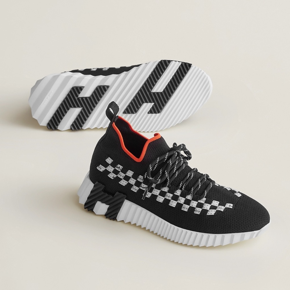 Hermes Flex slip-on sneaker Black and White Womens Sneakers size 37